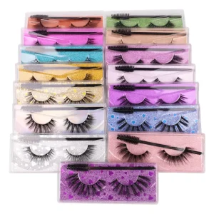 Colored Base Card Eyelashes Natural Volume European And American Style 3D False Eyelashes V Series