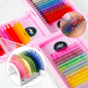 Colored Cashmere Lash Extensions Colors Customizable Eyelash Extension Trays