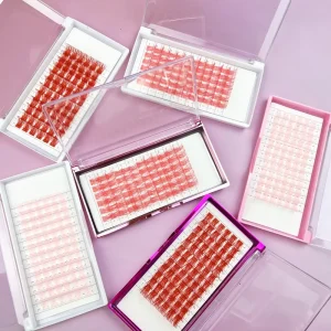 Colored DIY Lashes 25mm Faux Mink Segment Lashes Individual Cluster Eyelashes DIY Cluster Eyelashes Extensions Colored Eyelashes