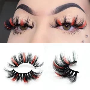 Colored Eyelash Strips False Eyelash Cilios 20mm Glitter Colored Eyelashes 25mm Mink Colorful Colored Strip Lashes