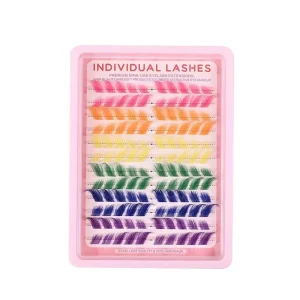 Colored Lash Clusters 50D 120D Volume Eyelash Clusters 10-18mm Mixed Lengths Colorful Cluster Eyelash Extenion