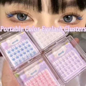 Colorful 3D Mink Hair Segment Eyelashes Natural Soft-Stem Wispy Lashes for Eyelash Extensions