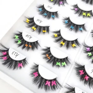 Colorful Butterflies Full Strip Eyelashes Glitter Faux Mink Lashes with Bling Decorations and Sequins