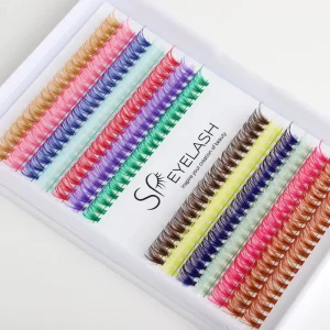 Colorful Cluster Lashes C D Curl Natural Colour Diy Lash Cluster Pre-cut Segmen Silk Lashest