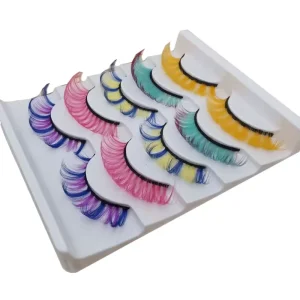 Colorful DD Curling Russian Large Curling Full Strip Eyelashes European American Fluffy Lashes Color Colored Lash Extensions