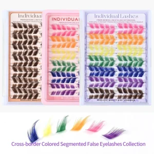 Colorful Faux Mink Handmade Segmented Long Slanted Flying Eye False Eyelashes