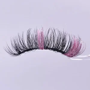 Colorful Glitter Lashes for Festival Russian Strip 20 25MM Mink Glitter Lashes With Color
