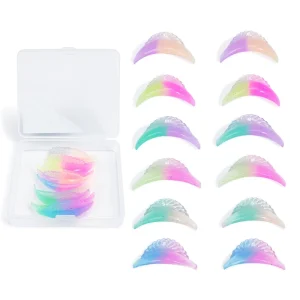 Colorful Lash Lift Shield 6 Size Ultra Soft Reusable Lash Lifting Pads Glitter Private Label Lash Perm Rod for Salon