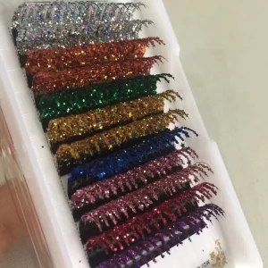 Colorful Neon UV Glow Korean PBT Fiber Individual Volume Extensions Easy to Mix Light Lash Fan Cruelty Free Fluorescent