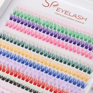 Colorful Segmented DIY Eyelash Clusters Individual PBT Soft Fiber Lashes