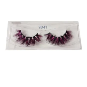 Colorful Strip 3D Natural Long Handmade Stage Eyelashes Colored Black Pink Fluorescent Green Blue Rainbow Color Mink Lashes