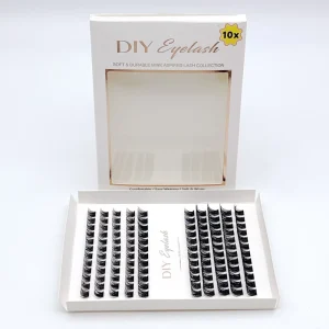 Comfortable 10 Rows 120 Clusters DIY Eyelashes Long Cross Fan Eyelashes in Cotton Band Made From PBT Material