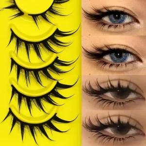 Comic Wet Pointed Little Devil False Eyelashes Black Thick One piece Full length Natural Simulation Thick On camera Eyelashes