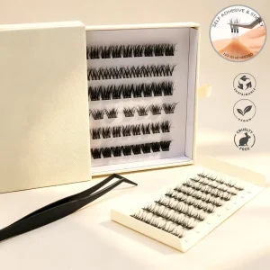 Commuter Friendly 7 15 Day Hold Press on Lashes Quick DIY Lash Clusters Pre glued Self Adhesive Lashes Private Label