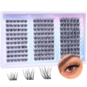 Complete 14 Row Eyelash Cluster Kit with Hard Box Includes Individual Lashes Tweezer Bond Seal Remover Easy Wear