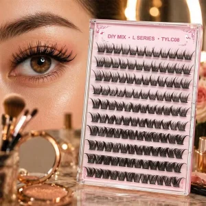 Convenience DIY Press Lashes No Glue Self Adhesive Individual Cluster Fluffy Eyelash at Home Use