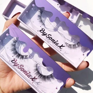 Corner Half Lashes Purple Eyelashes Empty Clear PVC Sleeve Eyelash Boxes