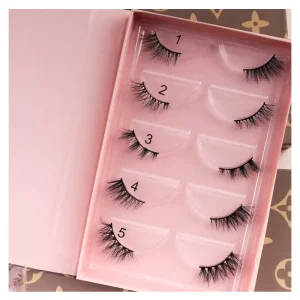 Corner Half Short Eyelashes Mink 3D Lashes with Custom Eyelash Packaging Half Eyelashes