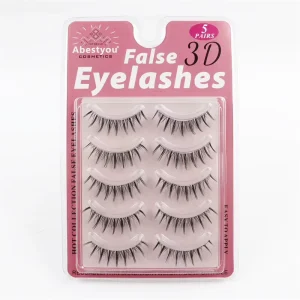 Cosmetic Clear Band Natural 3D Soft Wispy Mink Small Eye Lash 5 Pairs Manga Lashes Book Japanese Makeup Rzesy Maquiagem