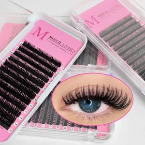 Cost Effective Flat PBT Textured Spiked Wet Look Colored Handmade Full Volume Eco friendly Natural Lash