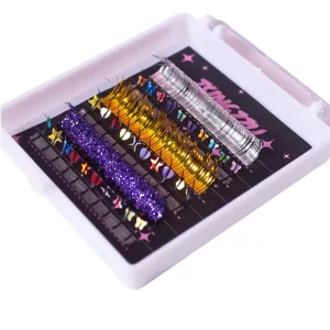 Costom Colorful Eyelash Extension Tinsel Holographic Lash Mix Colored Glitter Spike Tinsel Eyelash Extensions