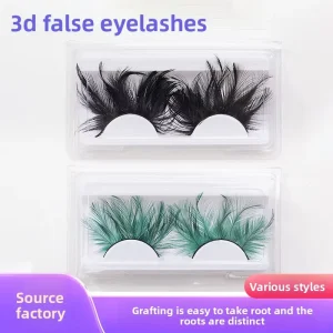Creative 3D Eyelashes Colorful Performance Exaggerated Feather Lashes European American Lashes Stage Makeup Masquerade Party