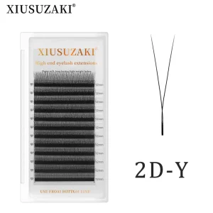 Cross 0.07 2D Y Shape Velvet Flower Premade Fans Lash Extension Hand Woven Soft 2D-Y Shape Eyelash Extension