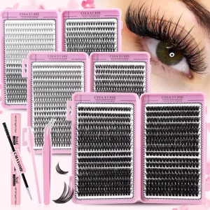 Cross Border 8 18mm D Curl False Eyelash Set DIY Segment False Eyelashes Natural Curly & Dense