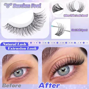 Cross Border Foreign Trade DIY False Eyelashes 30D40D60D Large Capacity 10 Rows of Bristles Wispy Segmented European Eyelashes
