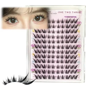 Cross Border Segmented Large Capacity 120 Pieces 12 Rows Natural Cat Eye Fake Eyelashes Black Thin Soft Stem Eyelashes