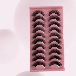 Cross border 10 pair Set Womens One piece Natural Simulation Stage Makeup Synthetic Fiber Long tailed Style Eyelashes