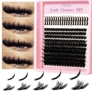 Cross border 100D+ Spiked Hot melt for Voluminous Tousled 5D TIKTOK Segmented Lashesglue free Synthetic Hair 3D Style