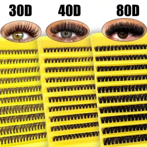 Cross border DIY Self Grafting Segmented Hot Melt Lashes 30D 80D Mixed Dense Curly European American False Eyelashes