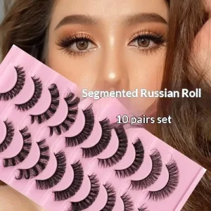 Cross border E commerce European American DD for Russian style Faux Mink False Eyelashes Voluminous 3D 10 Pairs Per Pack Strong