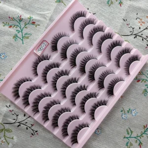 Cross border European American Fluffy Eyelashes 14 Pairs Synthetic Hair Thick Curly Natural False Eyelashes