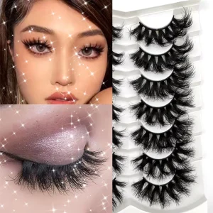 Cross border European and American Style One piece Eyelash 32mm Ultra long Natural Thick Curly Mink False Eyelash Fluffy Style