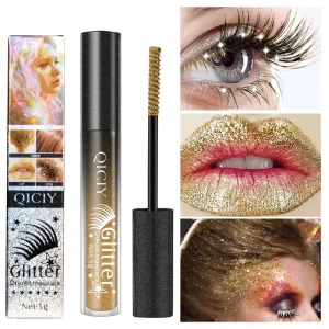 Cross-border Exclusive Liquid 6-color Shiny Glitter Eyelashes Waterproof Not Easy to Faint Lasting Thick Curly Shaped