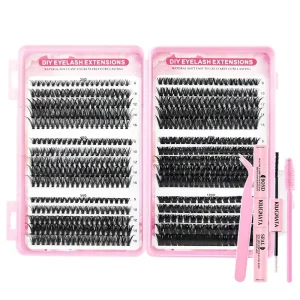 Cross-border Explosions Segmented False Eyelash 40D Glue Hot Melt DIY Large Capacity Thick Curled Eyelash Color Hair