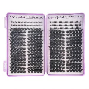 Cross border Explosions Synthetic Fiber Lower Eyelash Thick Eyelash Book Black Cotton Stalk Band Large Capacity Mixed Pack