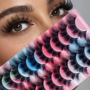 Cross border False Eyelashes Cluster Lash Handmade Thick 8D Curved Voluminous Style Multi layer Long Cross Faux Mink Hair D61