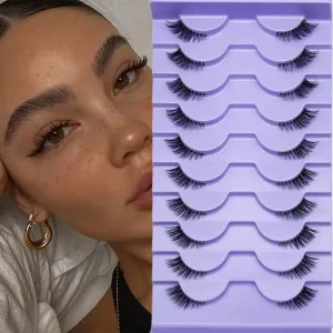 Cross border Fox Half False Eyelashes Thick Curly Synthetic Hair Ten Pairs Natural European American