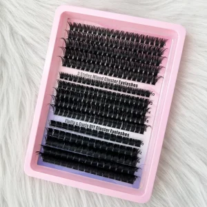 Cross border High Imitation Eyelash 180D Segmented Hot Melt Hair 100D Soft Thick Curly 275 Cluster European American Model