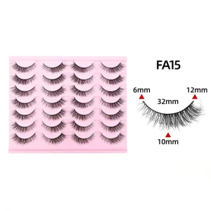 Crossed False Eyelashes Natural Fluffy Volume Lashes Black Band Strip Lashes