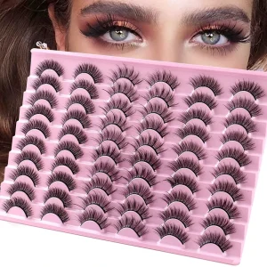 Cruelty Free 30 Pairs Lashes Super Natural Eyelashes Bushy Style Fluffy False Eyelashes Lightweight 100% Handmade