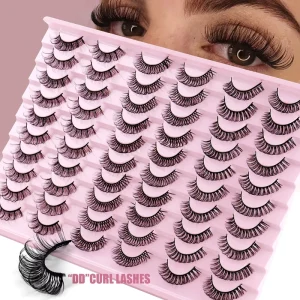 Cruelty Free 30 Pairs Super Natural Bushy Style False Eyelashes 15mm 18mm Lightweight Reusable Black Cotton Band 100%