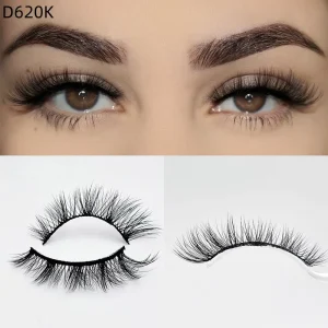 Cruelty Free 3D Silk Eyelashes Vendor Full Strip 15mm-20mm Natural Faux Mink Lashes