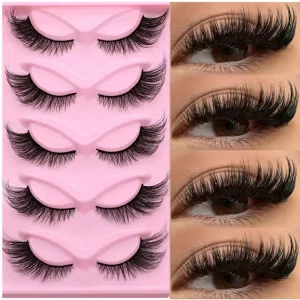 Cruelty Free 8 13mm Fox Cat Eyelashes Soft 3D Full Strip Synthetic Mink Lashes Natural Faux Mink Eyelashes