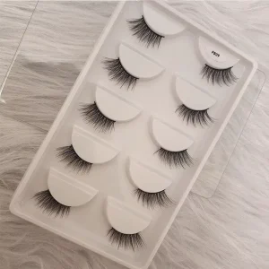 Cruelty Free Corner Lashes Faux Mink Half Strip Eyelash Private Label Vegan False Eye Lashes 5 Pairs Eyelashes Set