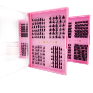 Cruelty Free Eyelashes Customized Packaging Soft Black Cotton Band Segmented Lashes Natural CC/DD Mix Cluster Lashes