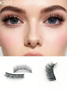 Cruelty Free Handmade Natural Black 3D Real Mink Lashes 15mm-25mm Wispy Strip Mixed Thickness Clear Tray Beauty